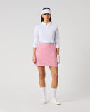 Daily Sports Women's Pink and White Geo Print Quick-Dry Golf Skort – Front View

