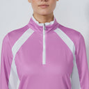 DS Veronica Panel Long Sleeve Half Neck Polo Shirt