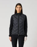 Daily Sports Women's Black Quilted Hybrid Golf Jacket – Front View

