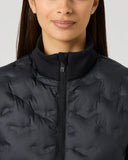 Daily Sports Black Hybrid Golf Jacket – Tonal Quilted Mini Micro Panel and Branded Zip Detail

