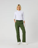 Daily Sports Women's Khaki Green Belted Wind Pants – Front View

