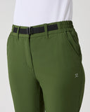 Daily Sports Khaki Green Wind Pants – Belt Buckle, Elastic Waist and Heart Logo Detail


