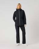 Daily Sports Women's Black Wind Pants Styled with Matching Hooded Drawcord Wind Jacket – Full Outfit

