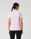 Daily Sports Women's Light Pink Piping Short Sleeve Quick-Dry Golf Polo Shirt – Back View


