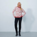 DS Pink Letters Roll Neck Pullover Sweater