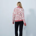 DS Pink Letters Roll Neck Pullover Sweater