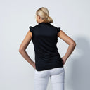 DS Black Ruffle Sleeveless Polo Shirt
