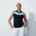 DS Navy Green Sleeveless Polo Shirt