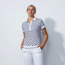 DS Navy White Stripe Short Sleeve Polo Shirt