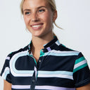 DS Cremola Geometric Print Cap Sleeve Polo Shirt