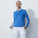 DS Cosmic Blue White Long Sleeve Half Neck Top