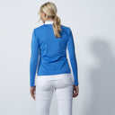 DS Cosmic Blue White Long Sleeve Half Neck Top