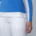 DS Cosmic Blue White Long Sleeve Half Neck Top