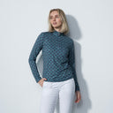 DS Twine Geometric Print Long Sleeve Polo Shirt