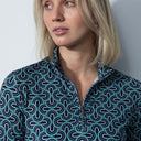 DS Twine Geometric Print Long Sleeve Polo Shirt