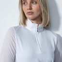 DS White Half Neck Long Sleeve Top