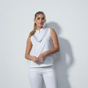 DS Istres White Ruffle Sleeveless Polo Shirt