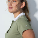 DS Candy Khaki Green Cap Sleeve Polo Shirt