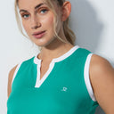 DS Massy Sea Green Sleeveless Polo Shirt