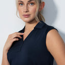 DS Anzio Dark Navy Sleeveless Polo Shirt