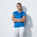 DS Anzio Cosmic Blue Cap Sleeve Polo Shirt