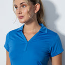 DS Anzio Cosmic Blue Cap Sleeve Polo Shirt