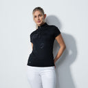 DS Crotone Black Graphic Cap Sleeve Polo Shirt