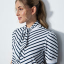 DS Seoul Dark Navy Stripe Half Sleeve Polo Shirt