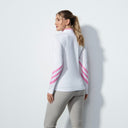 DS Bari White Pink Stripe Long Sleeve Polo Shirt