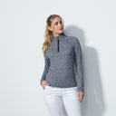 DS Kyoto Black and White Print Long Sleeve Polo Shirt