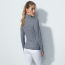 DS Kyoto Black and White Print Long Sleeve Polo Shirt