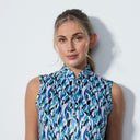 DS Navara Abstract Blue Print Sleeveless Dress