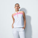 DS Melton Pink Color Block Sleeveless Top