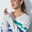 DS Iwaki Striped V-Neck Knit Sweater