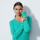 DS Sea Green Cable Knit Sweater