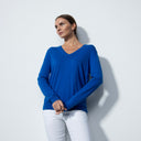 DS Bolzano Cosmic Blue V-Neck Knit Sweater