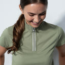 DS Kim Khaki Green Cap Sleeve Polo Shirt