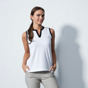 DS Massy White/Black Sleeveless Polo Shirt
