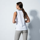 DS Massy White/Black Sleeveless Polo Shirt