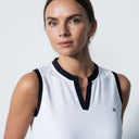 DS Massy White/Black Sleeveless Polo Shirt