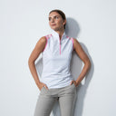 DS Perugia White Sleeveless Polo Shirt
