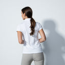 DS Crotone White Graphic Cap Sleeve Polo Shirt