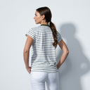 DS Itami Khaki Green Stripe Cap Sleeve Polo Shirt