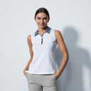 DS Kyoto Black and White Sleeveless Polo Shirt
