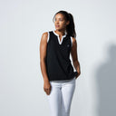 DS Massy Black Sleeveless Polo Shirt