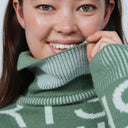 DS Seagrass Letters Roll Neck Pullover Sweater