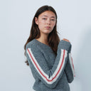 DS Charcoal Twisted Round Neck Pullover Sweater