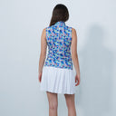 DS Art Leafs Multi Color Print Sleeveless Polo Shirt