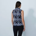 DS Art Modern Stripe Print Sleeveless Polo Shirt