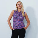 DS Art Bright Leo Pink Animal Print Sleeveless Polo Shirt